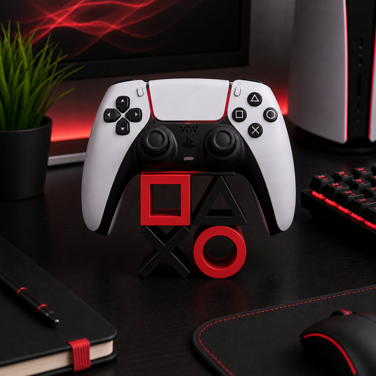 PlayStation Symbol Controller Stand | PS5 Gaming Desk Organizer