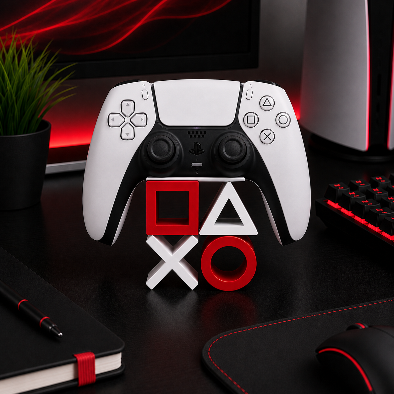 PlayStation Symbol Controller Stand | PS5 Gaming Desk Organizer